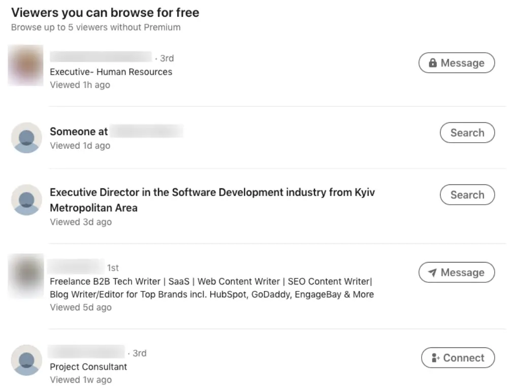 LinkedIn account that can view profiles