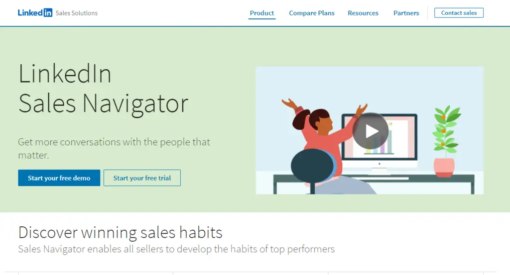 LinikedIn Sales Navigator website.