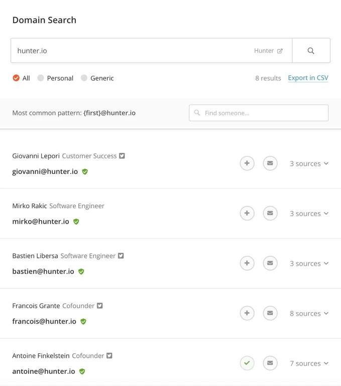 Hunter domain search image