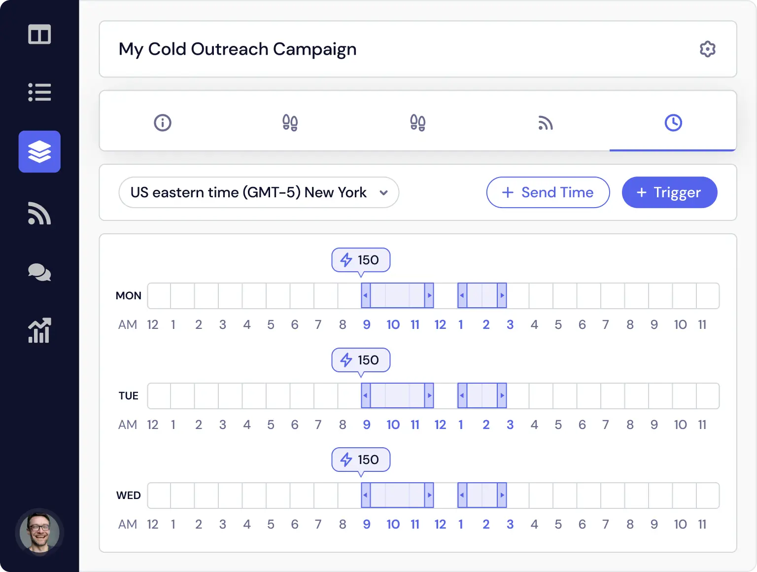 campaign automation in quickmail with send times and triggers