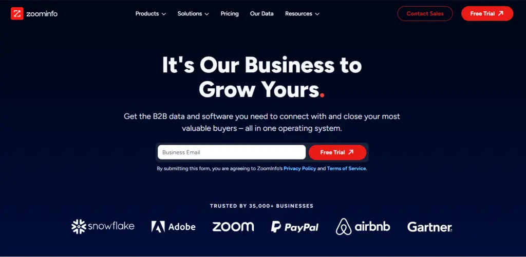Zoominfo website.