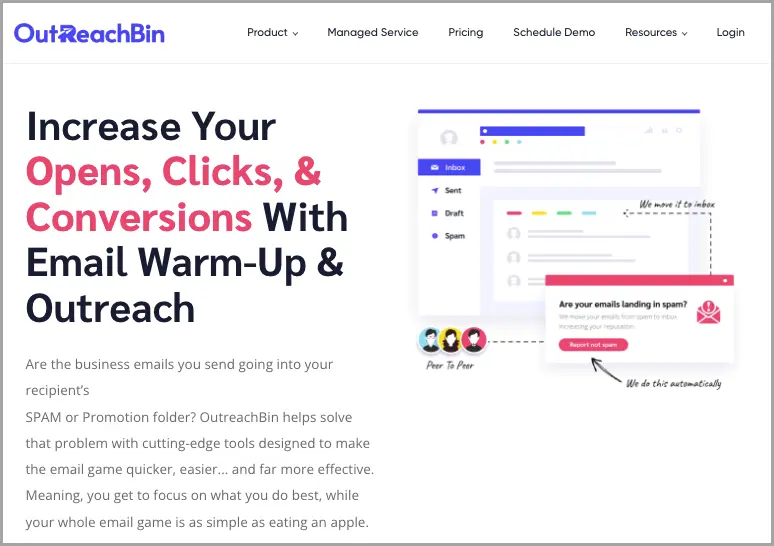 OutreachBin homepage