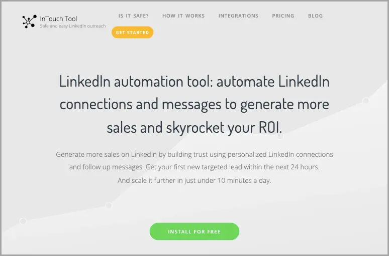 A screenshot of InTouch Tool's website