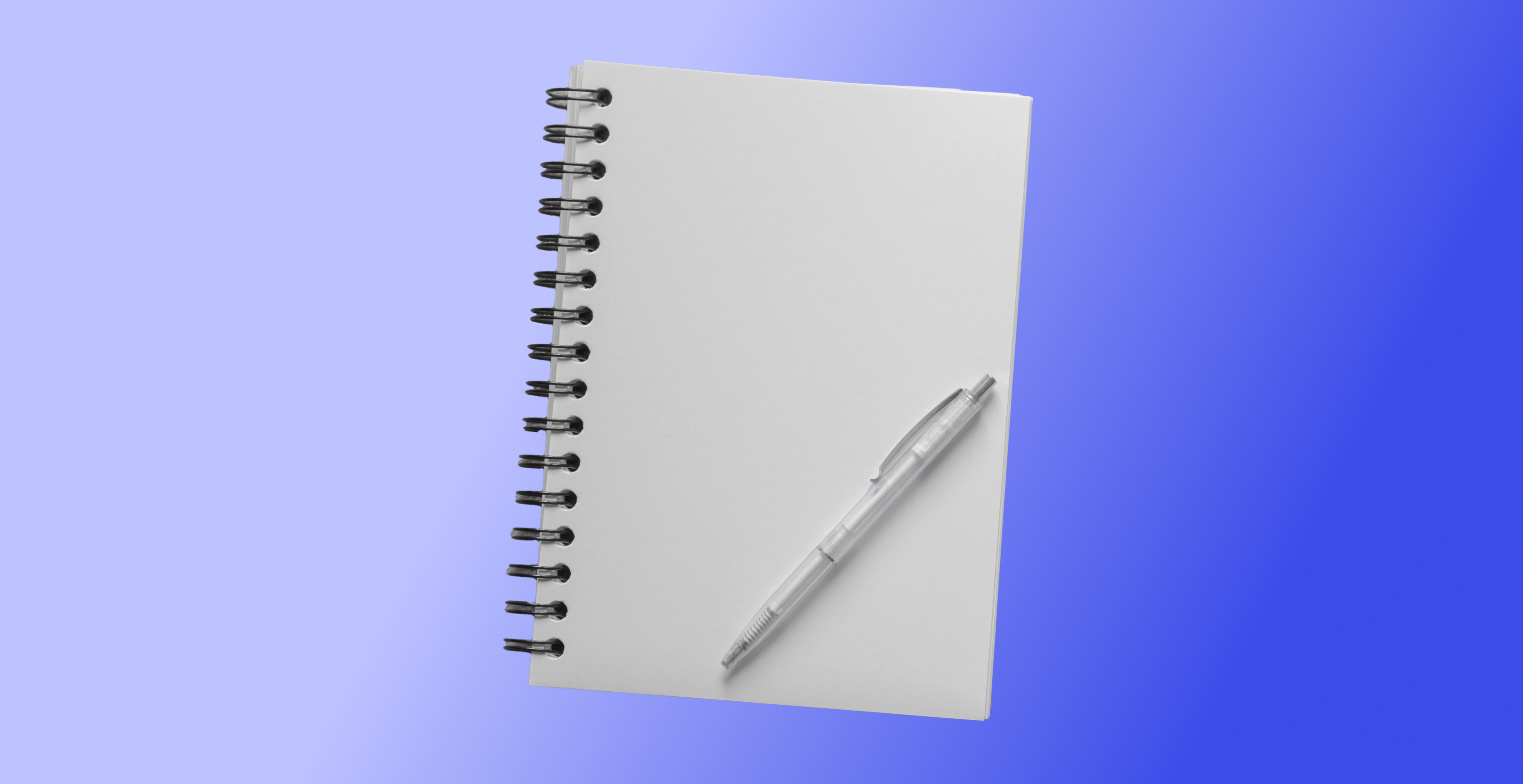 White notepad with a pen.