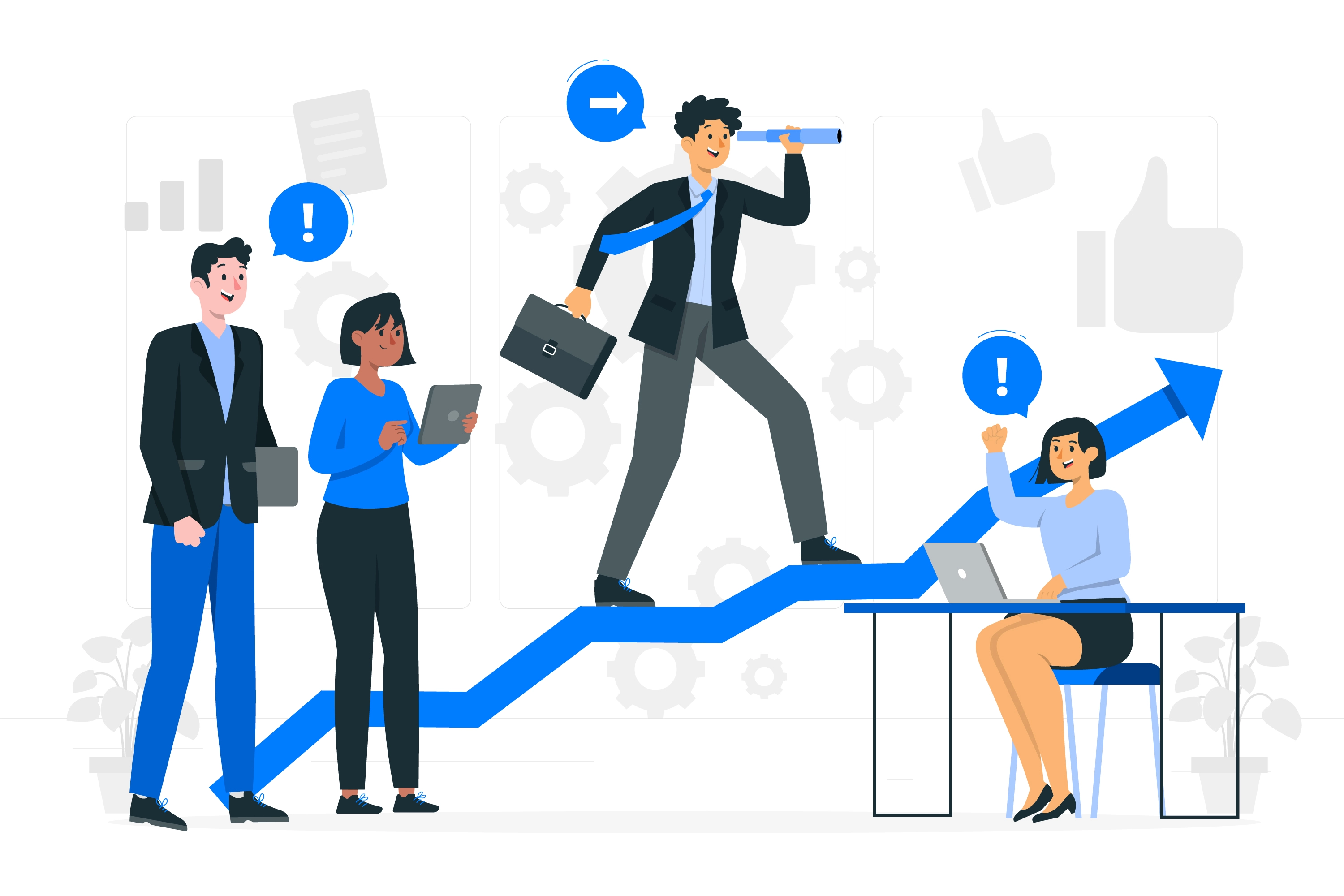 Sales guide illustration.