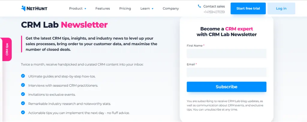 The CRM Lab Newsletter Page