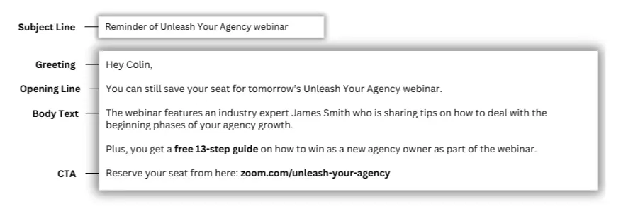 Follow up email tips template.