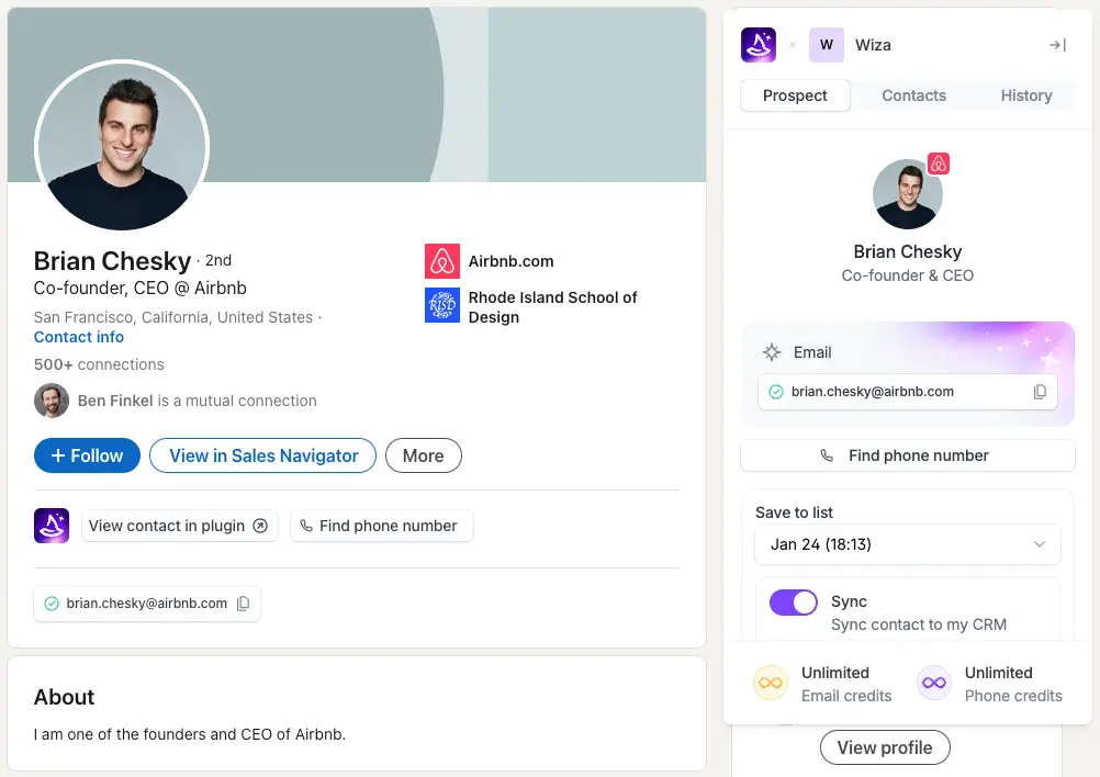 wiza email finder for linkedin