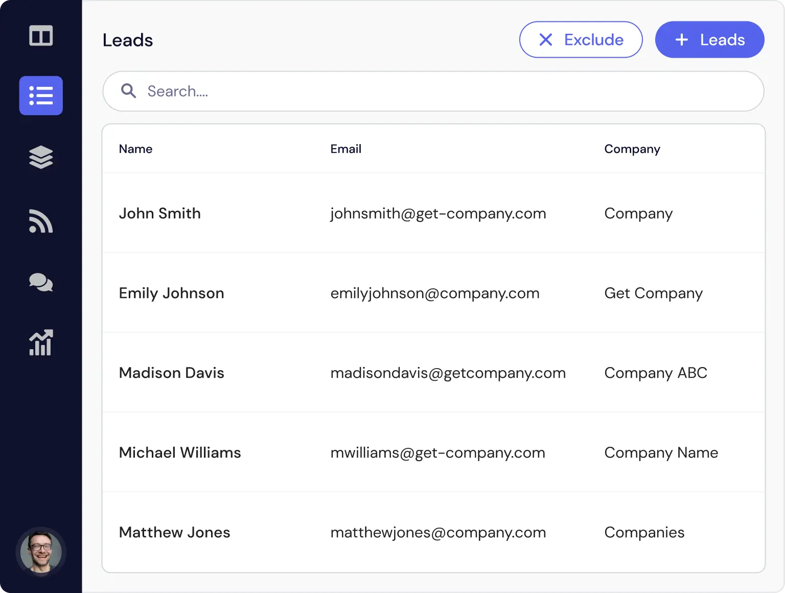lead list inside of quickmail