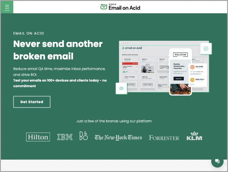 Email on acid homepage image
