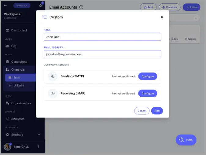 email account that supports secure SMTP image