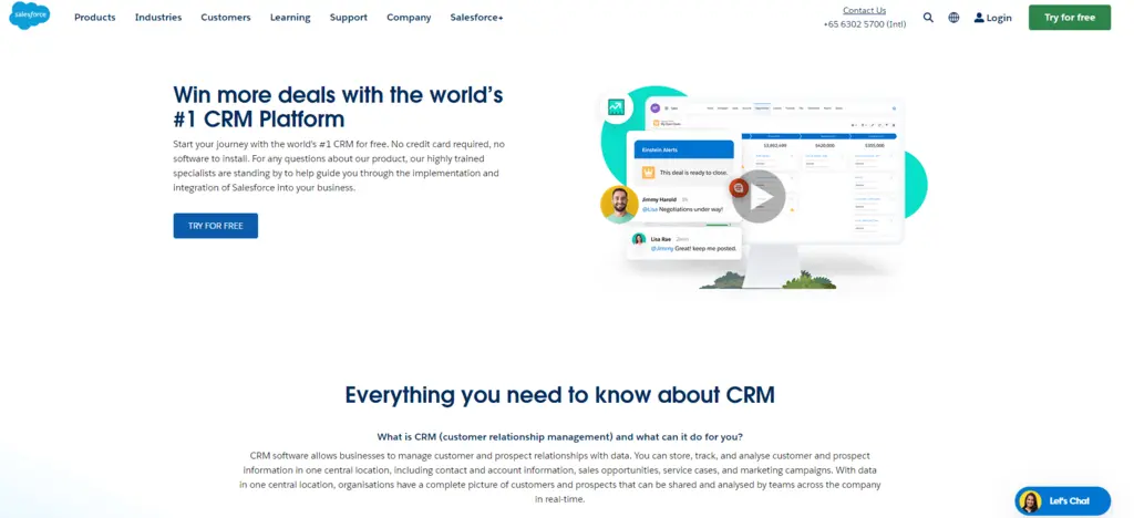 Salesforce website.