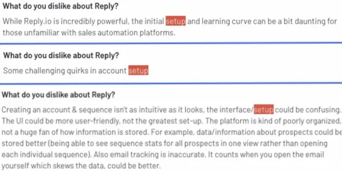 Reply io setup complains.